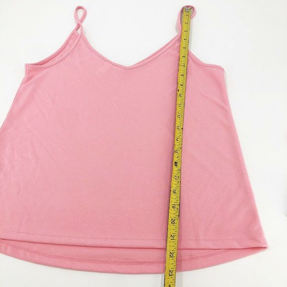 💕BP Women Top XS Pink Double V-Neck Sleeveless Tank Top Modal Blend Casual Basic - Picture 5 of 6